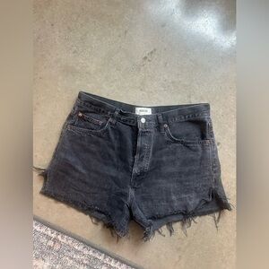 Agolde black distressed dee denim shorts size 30
